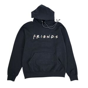 FRIENDS Black Hoodie with Color Dot Logo Size M